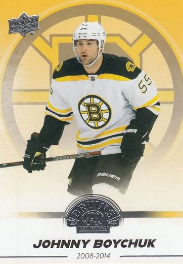 řadová karta JOHNNY BOYCHUK 23-24 UD Boston Bruins Centennial číslo 95